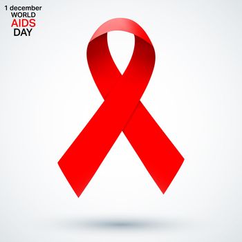 World Aids Day. Red ribbon symbol. Vector illustration