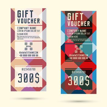 Gift voucher template. Trendy simple flyer design. Vector illustration.