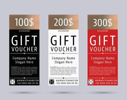 Gift voucher template. Trendy simple flyer design. Vector illustration.