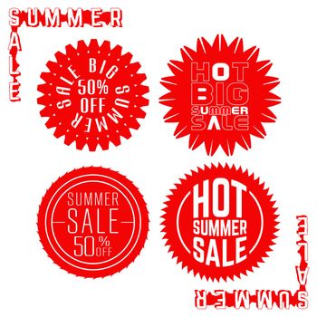 Summer Sale Sticker Set. Insignia design. Vector illustration.