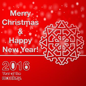 Merry Christmas and Happy New Year greeting card. Christmas background with place for text. Vector illustration.