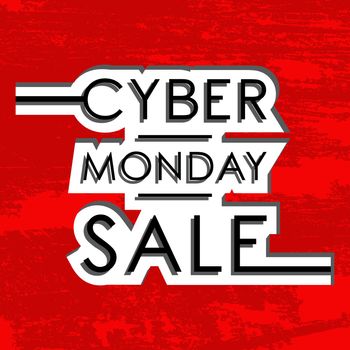 Cyber Monday Sale design poster. Vector illustration.