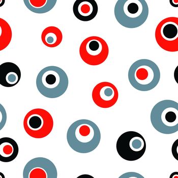 Seamless pattern with abstract circles. Transparent background.