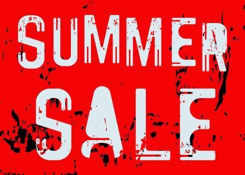 Summer Sale Poster. Grunge design. Vector illustration.