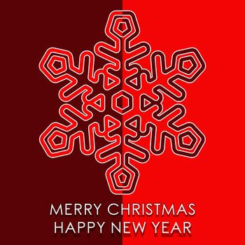 Merry Christmas and Happy New Year greeting card. Template for brochure, poster, banner, flyer. Vector illustration.