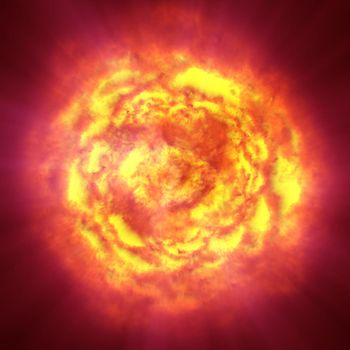 fire flame ball explosion in space, abstract illustration