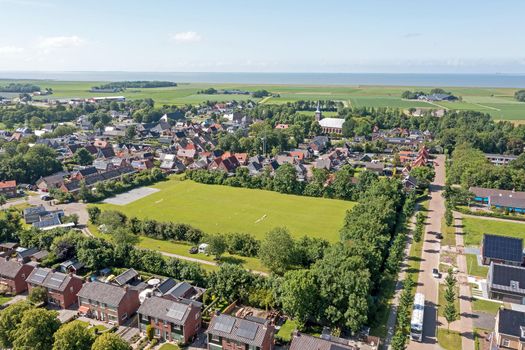 Aerial view on the village Ternaard in Friesland the Netherlands