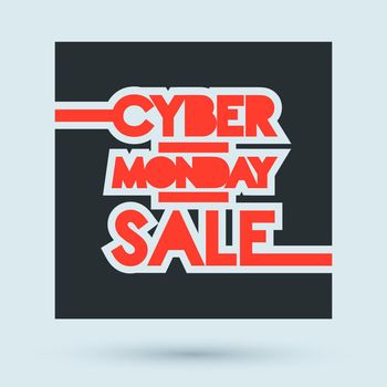 Cyber Monday Sale design poster. Vector illustration.