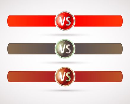 Set of versus logo. VS letters. Fight competition symbol. Vector illustration.