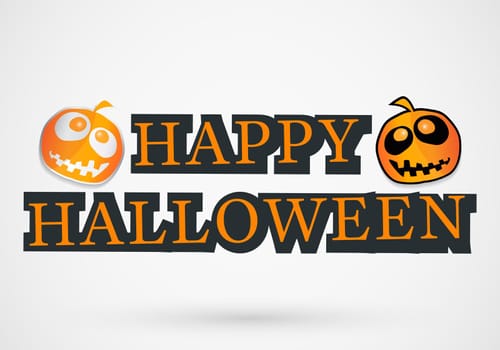 Happy halloween header or banner with pumpkins. Cover flyer, brochure or card template. Vector illustration.
