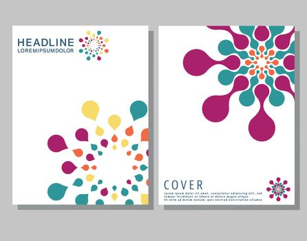 Brochures design template. Cover brochure, flyer, business card layout. Set abstract design cover template for blank, print, journal, presentation, book. Vector illustration