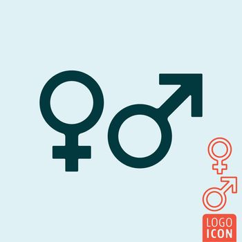 Gender icon. Women and Men - Venus and Mars symbol. Vector illustration