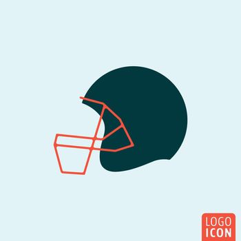 American football helmet icon. American football helmet logo. American football helmet symbol. American football helmet isolated minimal design. Vector illustration.