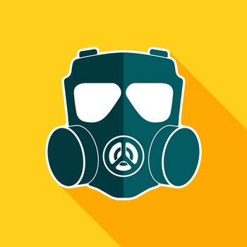 Gas mask flat icon. Chemical respirator symbol. Vector illustration