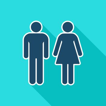 Gender flat icon. Man and Woman symbol. Vector illustration