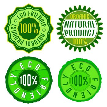 Eco friendly stamp. Set of ecology organic badge, label, icon. Vector illustration