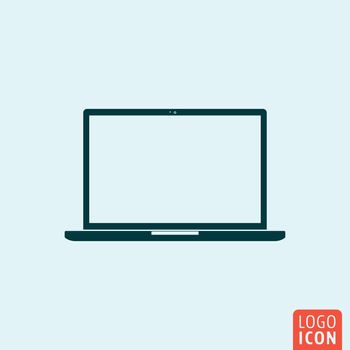 Laptop icon. Laptop logo. Laptop symbol. Notebook icon isolated. Computer laptop icon minimal design. Vector illustration