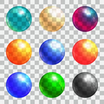 Color balls set. Colored button collection. Colorful bubble circle. Vector illustration