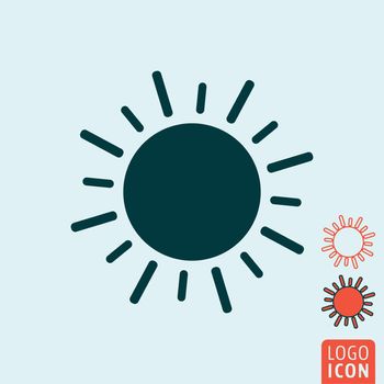 Sun icon. Sun symbol. Sunlight icon isolated. Vector illustration