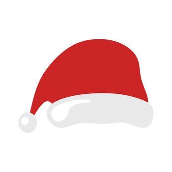 Santa Claus Christmas hat isolated on white background. Happy New Year and Merry Christmas decoration element. Vector illustration.