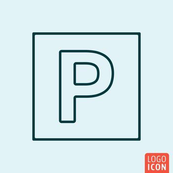 Parking Icon logo line flat design. Vector illustration.