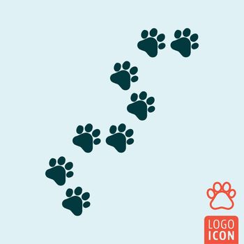 Cat paw icon. Cat paw symbol. Cat trail icon isolated. Animal print icon. Vector illustration