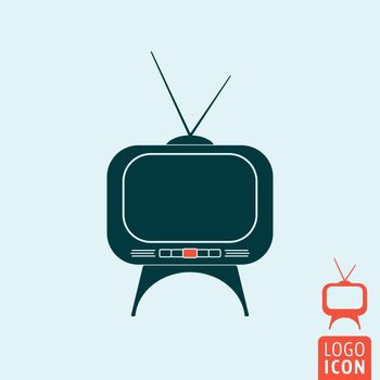 Tv set icon. Tv set logo. Tv set symbol. Retro Tv set icon isolated, minimal design. Vector illustration