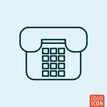 Telephone contact Icon logo line flat design. Vector illustration.