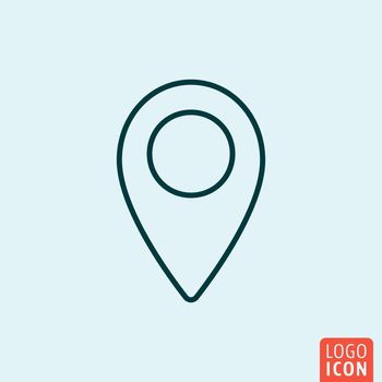 Location Icon logo line flat design. Vector illustration.