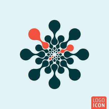 Molecule icon. Molecule logo. Molecule symbol. Molecule icon isolated minimal design. Vector illustration.