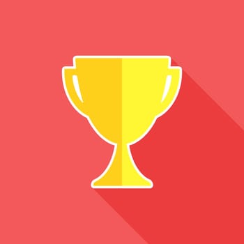 Trophy flat icon. Trophy cup symbol. Vector illustration