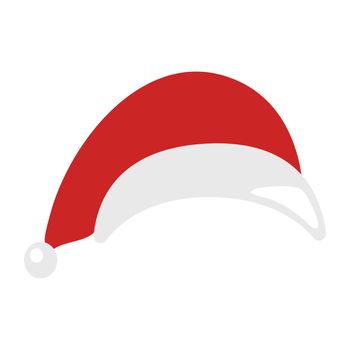 Santa Claus Christmas hat isolated on white background. Happy New Year and Merry Christmas decoration element. Vector illustration.