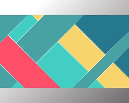 Material design background template. Colorful horizontal banner. Vector illustration.