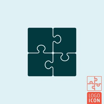 Puzzle icon. Jigsaw puzzles symbol. Vector illustration