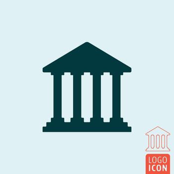 Bank icon. Ancient building symbol. Vector illustration