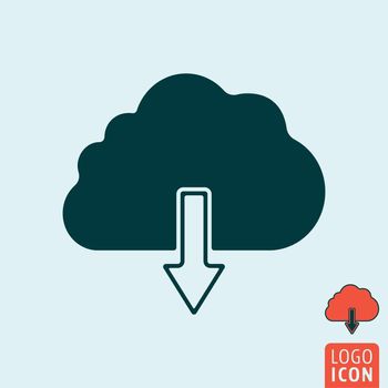 Cloud icon. Cloud symbol. Cloud download icon isolated. Vector illustration