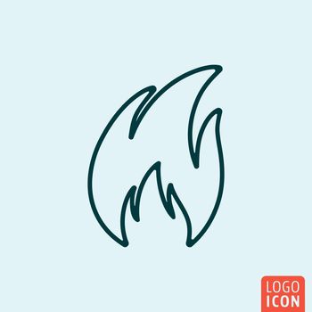 Fire Icon logo line flat design. Vector illustration.