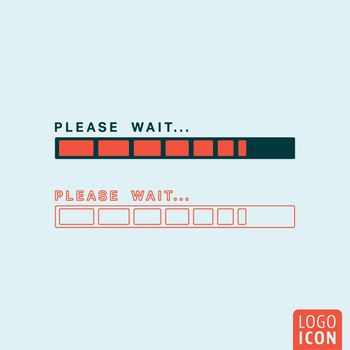 Status bar icon. Status bar symbol. Loading icon. Please wait bar icon isolated. Vector illustration