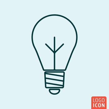 Bulb lamp Icon logo line flat design. Vector illustration.