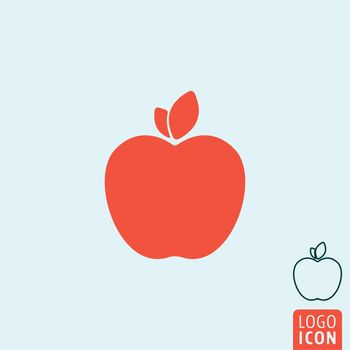 Apple icon. Apple symbol. Apple isolated, minimal design icon. Vector illustration