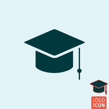 Student icon. Student logo. Student symbol. Student cap icon isolated, graduation cap minimal design. Vector illustration