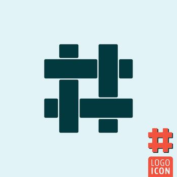 Hashtag icon. Hashtag logo. Hashtag symbol. Hashtag icon isolated, minimal design. Vector illustration