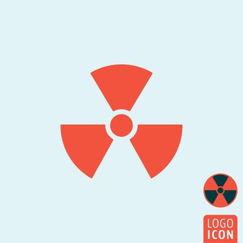 Radiation icon. Radiation logo. Radiation symbol. Radioactivity icon isolated, minimal design. Vector illustration