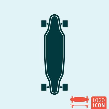 Skateboard icon. Skateboard logo. Skateboard symbol. Skateboarding icon isolated, minimal design. Vector illustration