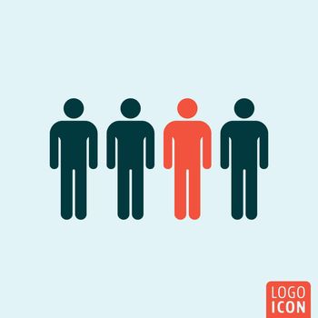 People icon. People logo. People symbol. People leader icon isolated, minimal design. Vector illustration