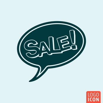 Sale icon. Sale logo. Sale symbol. Sale speech bubble icon isolated minimal design. Vector illustration.