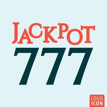 Jackpot icon. Jackpot logo. Jackpot symbol. Jackpot 777 icon isolated minimal design. Casino icon. Vector illustration.