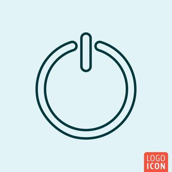 Power button Icon logo line flat design. Vector illustration.