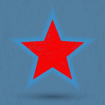 Grunge red star. Red star on grunge background. Vector illustration