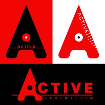 Active logo template. Letter A logotype. Logos for corporate identity. Vector illustration.